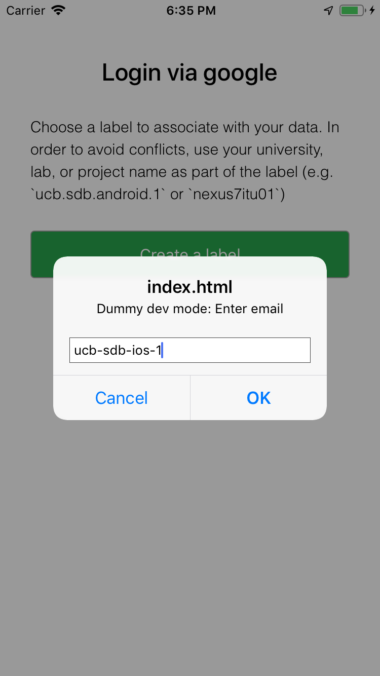 Login with phone label